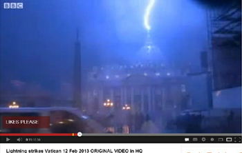 lightning striking the Vatican