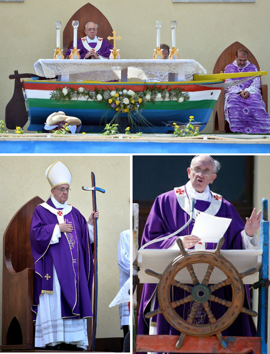 different photographs of Bergoglio