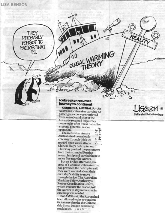 a cartoon satiring global warming