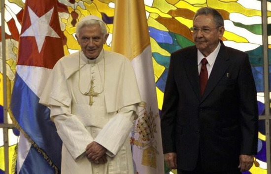 Benedict XVI at the Palace of the Revolution in Havana