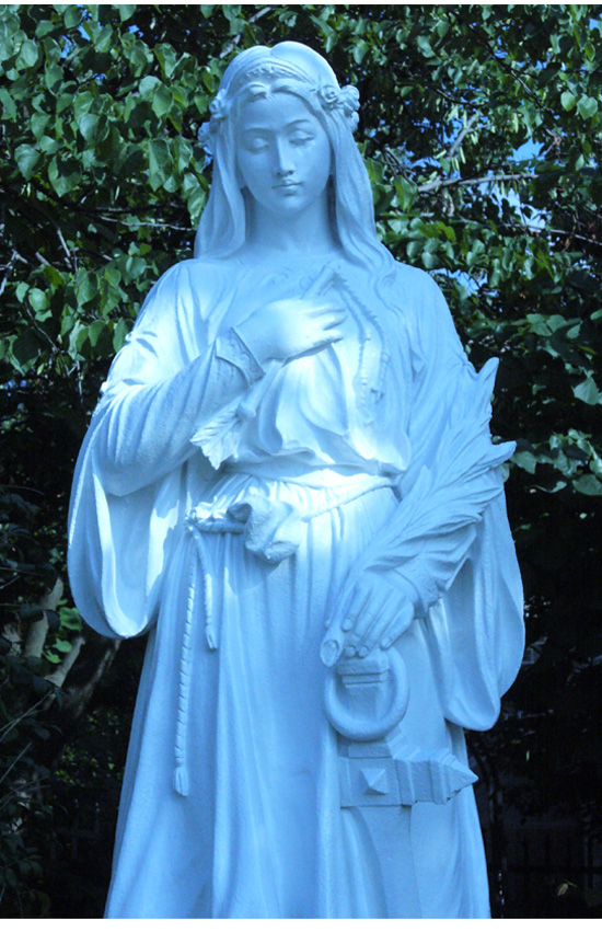 a statue of St. Philomena