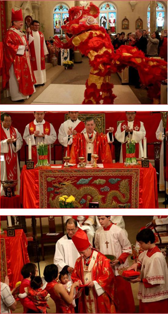 Cardinal Cupich at Chinese New Year celebrations in Chinatown