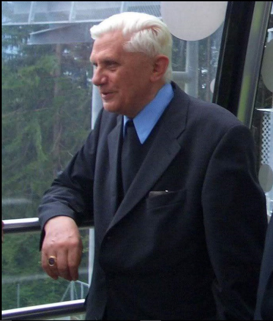 Joseph Ratzinger in a cableway