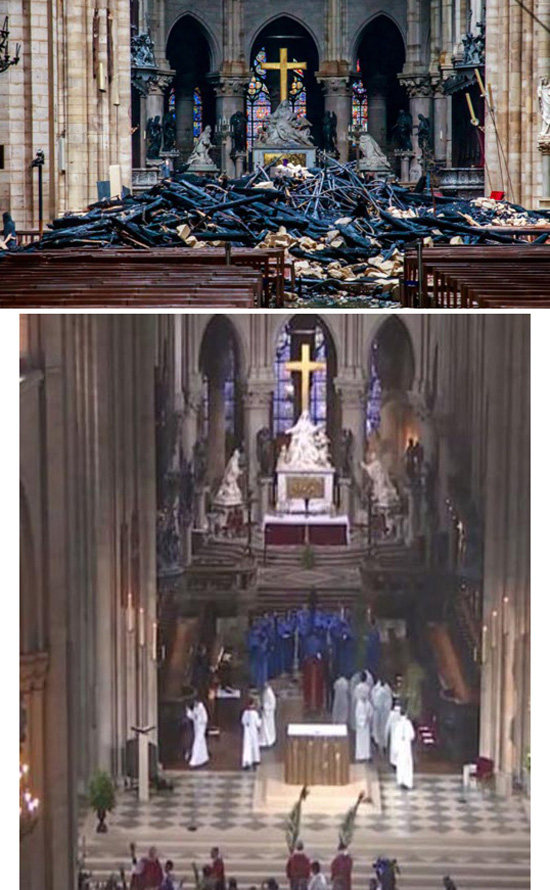 Notre Dame burning