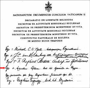 Arch Lefebvre signed the documents of Vatican II