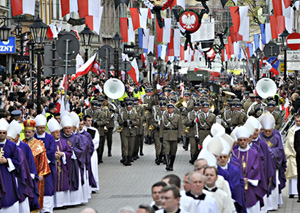 Procession with band in Krakow
