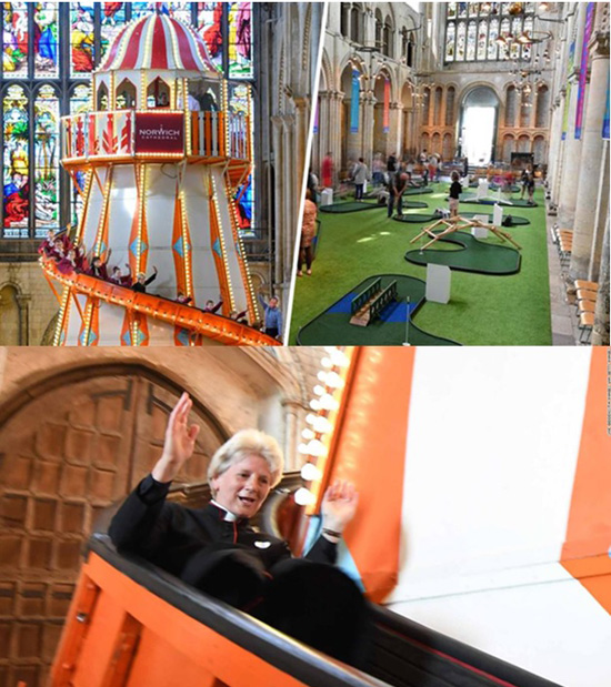 Anglican churches transforme in amusement parks