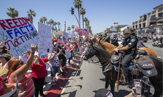 Protest against lockdown in Huntington Beach