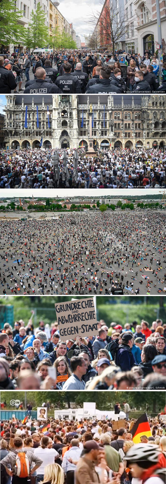 Protests in Germany against lockdown Coronavirus