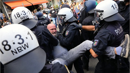 Protests in Berlin against covid - Aug 2020