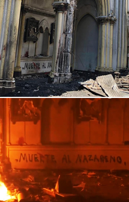 Church burned in Chile 6
