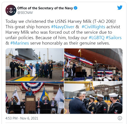 Navy ship named after homosexual leader