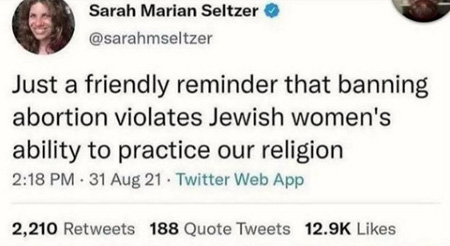 Sarah Marian Seltzer: banning abortion violates Jewish women's rights
