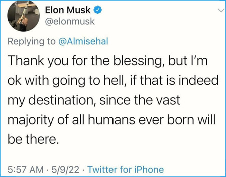 Musk goes to Hell