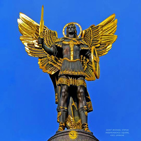 Saint Michael Statue in Kiev, Ukraine
