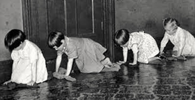 Children doing their chores in an orphanage