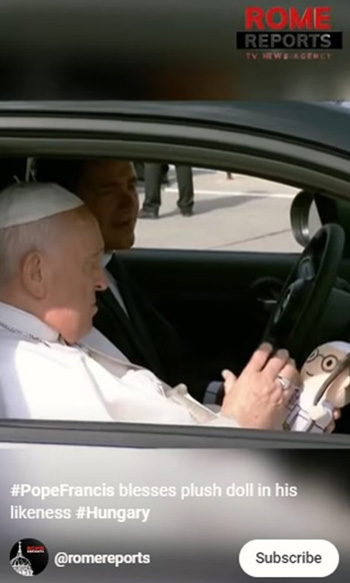 Pope Francis blessing plush papal doll