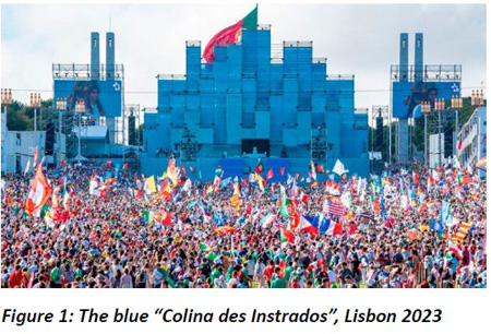 The blue Colina des Instrados, Lisbon