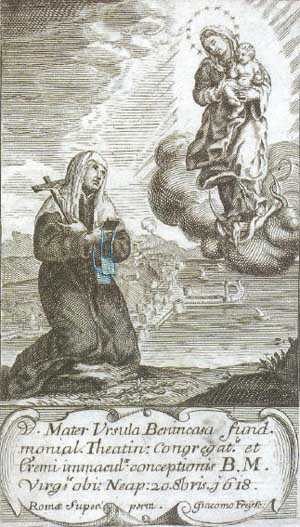 vision, Mother Ursula, blue scapular 
