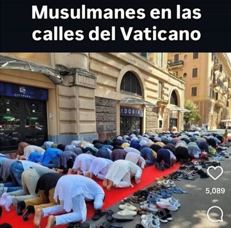 Muslims praying at Vatican streets