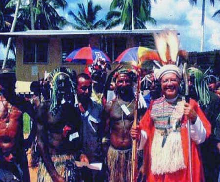 Papua New Guinea bishop Giles in native garb
