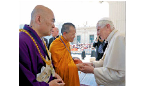 Benedict with Buddhists
