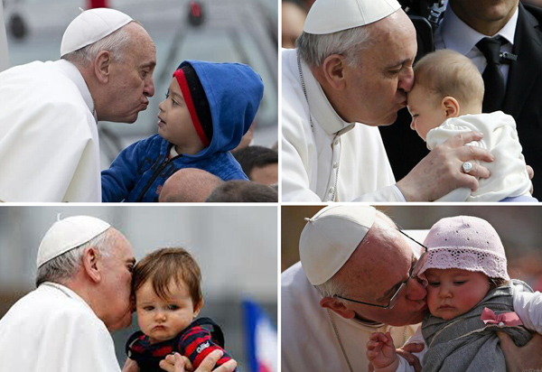 Pope Francis kissing babies