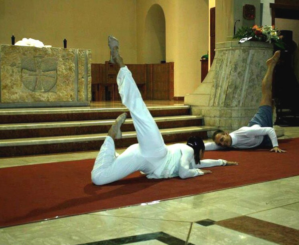Strange dancing on the floor of San Bruno Parish, Rome