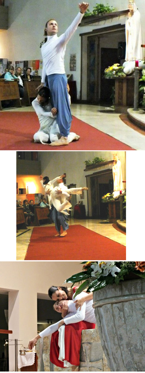 Strange dances near the altar of San Bruno Parish Rome