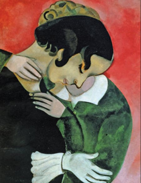 LOvers in pink by Chagal