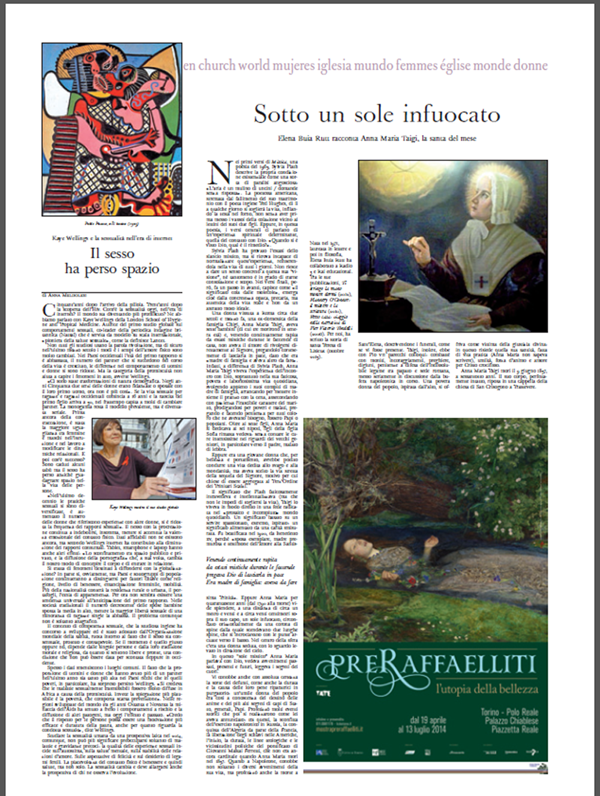 news article from L'Osservatore Romano featuring Pablo Picasso's The Kiss