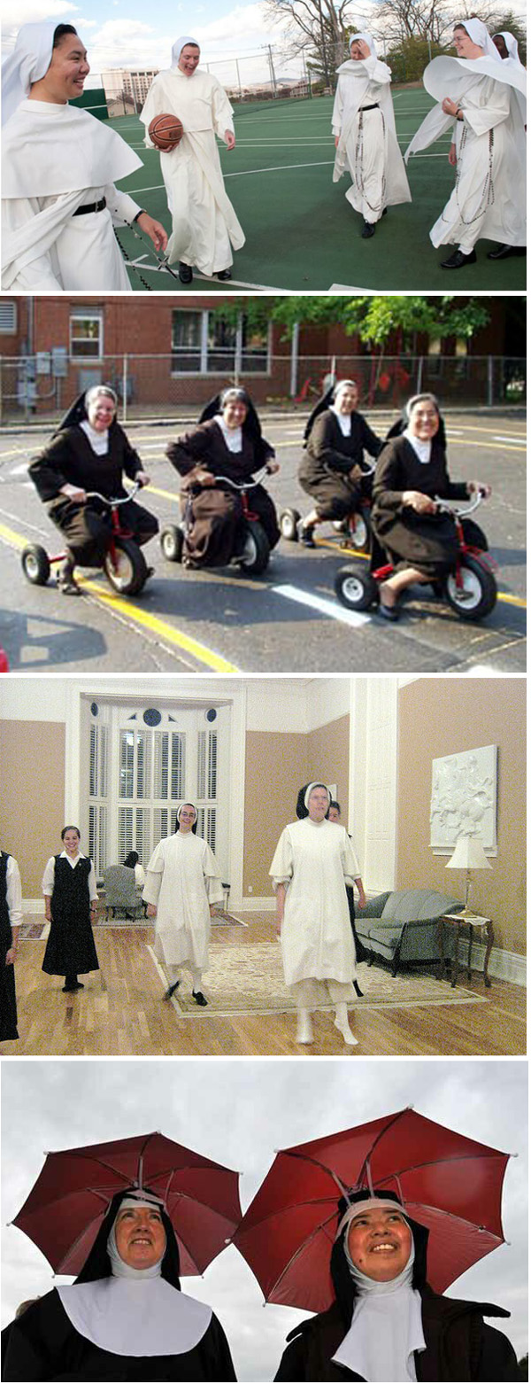 Conservative nuns having fun