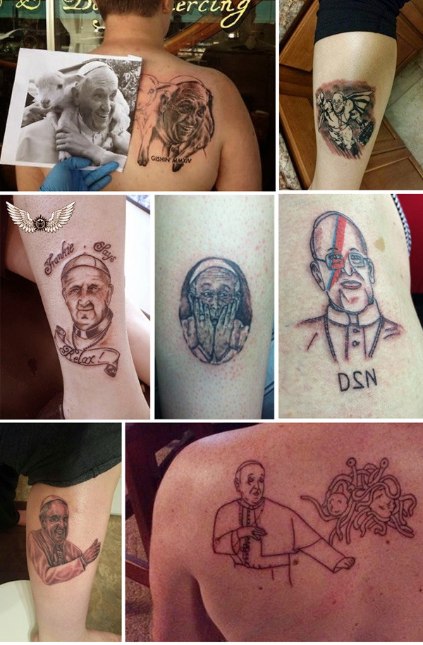 pictures of Pope Francis tattoos