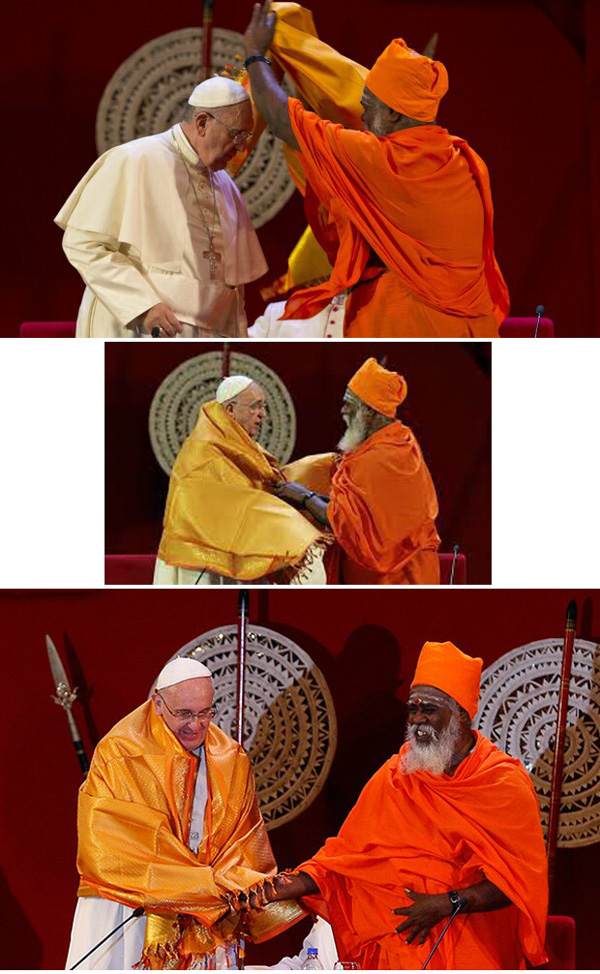 Pope wearing safron shawl 02