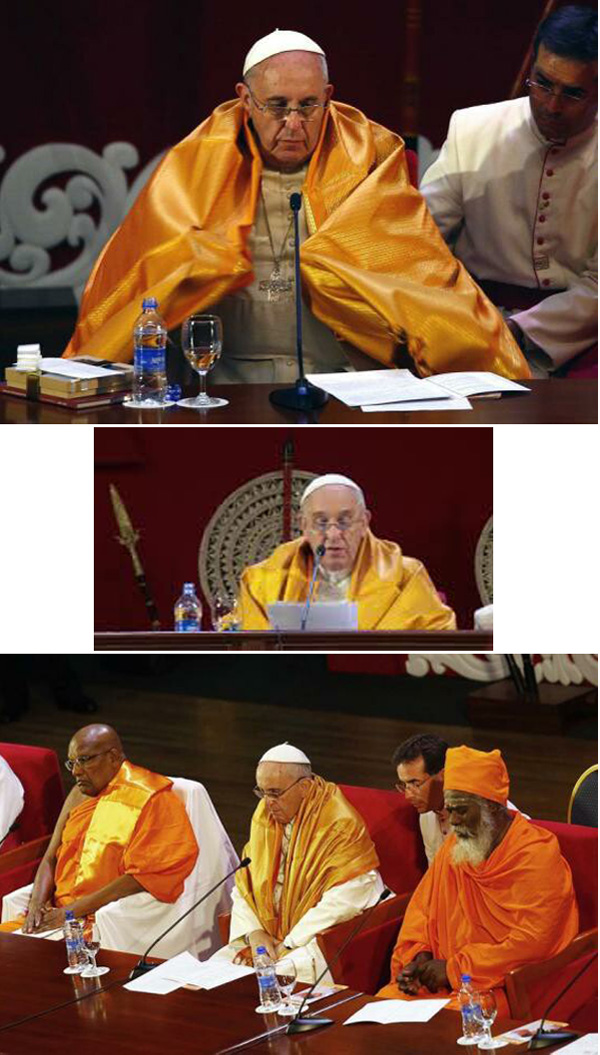 Pope wearing safron shawl 03