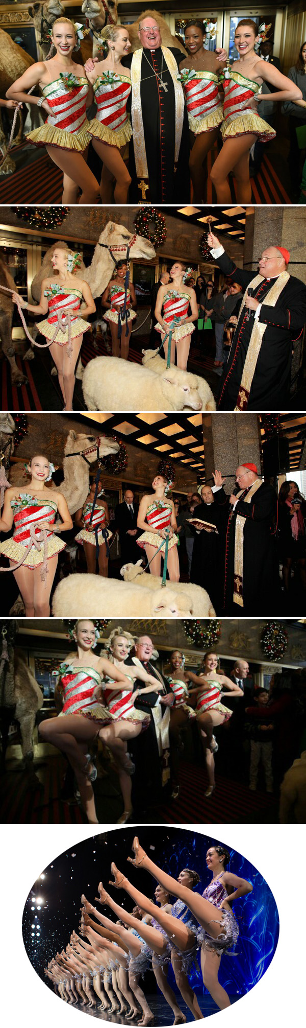 Cardinal Dolan with Rockettes 2