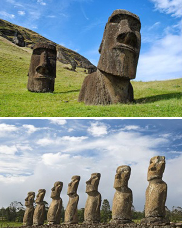 stone easter island heads from Isla de Pascua 