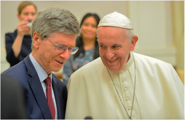 Image result for pope francis jeffrey sachs