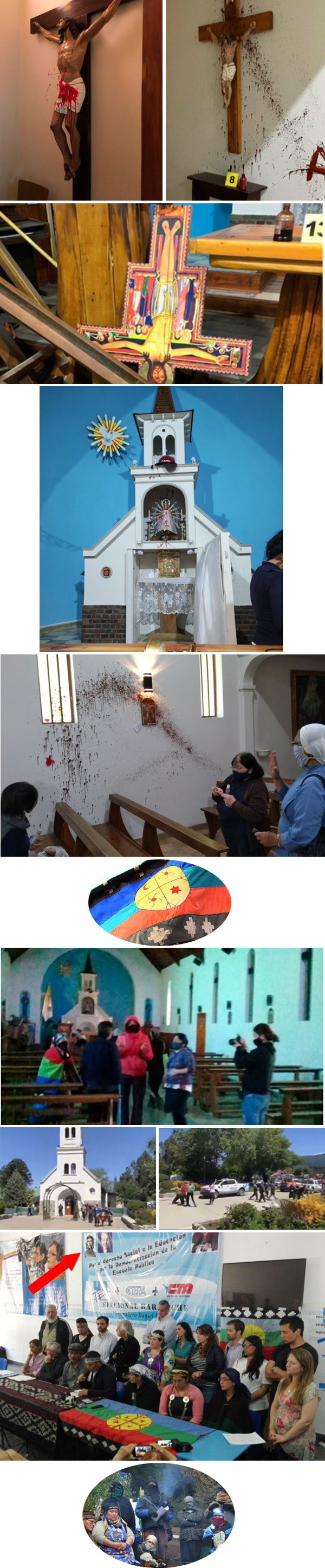 Mapuche Indians vandalize church 2