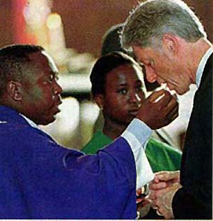 Bill Clinton receiving Communion