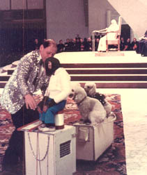 Circus dogs and a circus monkey in the Vatican for John Paul II