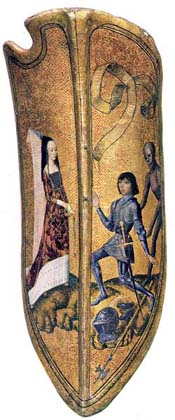 A Romantic Knight placing himself at the service of his lady