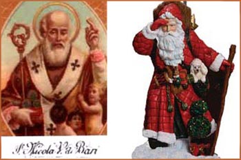 St Nicholas in a French card