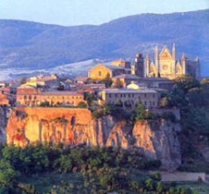 Orvieto city constructed on a cliff