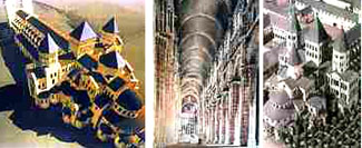 Different photographs of the Abbey of Cluny