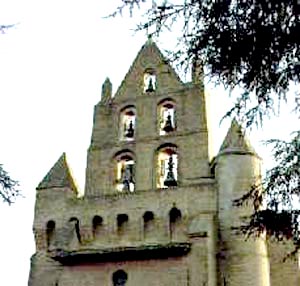 The ruined belltower of the Church of Pibrac