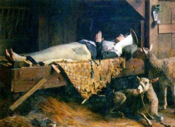 A painting of the death of St. Germaine Cousin