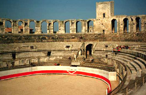 The ruins of the Roman ampitheatre of Arles, France