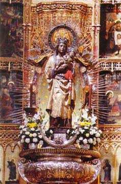 A statue of Our Lady of Almudena