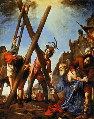 A painting of St. Andrew about to be crucified, by Carlo Doci